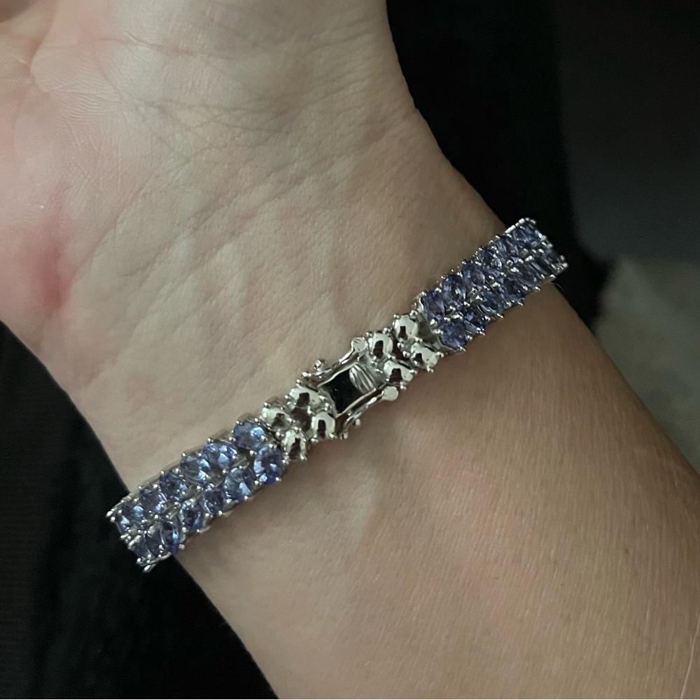 Silver and Tanzanite Bracelet - Picture 6 of 7
